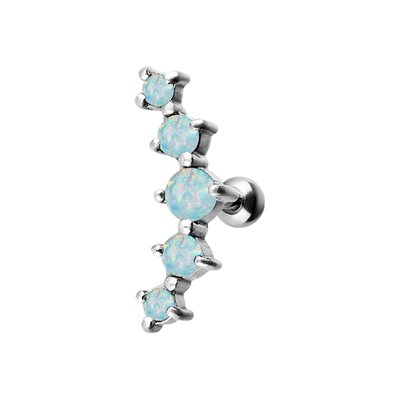 Micro barbell with 5 opals
