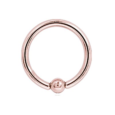 24k rose gold plated steel ball closure ring