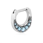 Septum clicker with synthetic turquoises