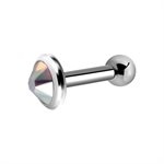 Titanium one side internal barbell with jewelled disc