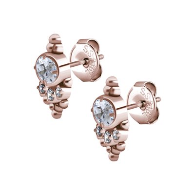 24k rose gold plated steel tribal jewelled earstuds