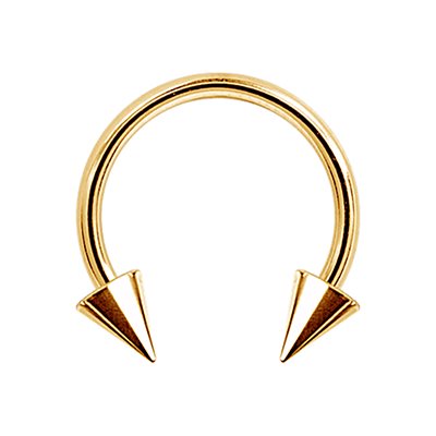 24k gold plated circular barbell