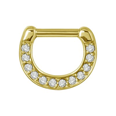 24k gold plated crystal hinged septum clicker