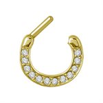 24k gold plated crystal hinged septum clicker
