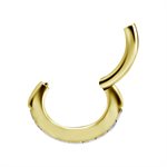 24k gold plated CoCr hinged jewelled belly clicker ring