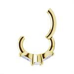 24k gold plated CoCr hinged jewelled belly clicker ring