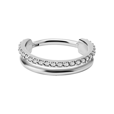 Jewelled hinged segment clicker double rings
