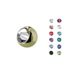 Zircon gold steel jewelled spare replacement ball