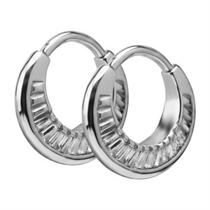 2 faced jewelled hoop earrings