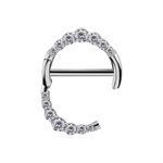 Double hinged segment jewelled nipple clicker ring