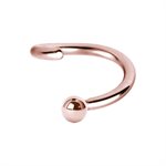 24k rose gold plated steel fixed ball closure ring
