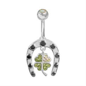 Navel banana with silver horseshoe and clover