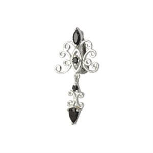 Navel banana with reverse silver fancy design